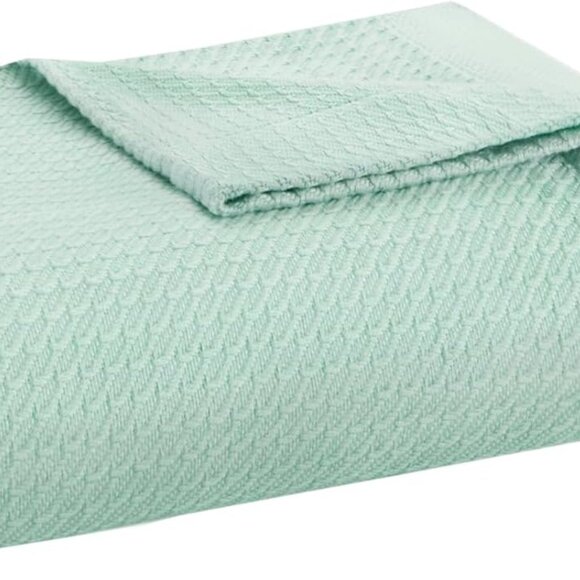 Madison Park Egyptian Cotton King Blanket Seafoam (MP51N-5170) - Picture 2 of 5